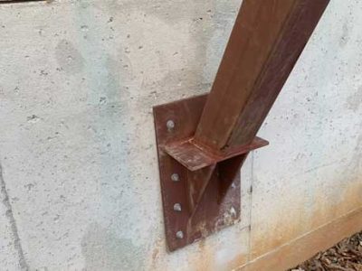 Metal Beam Base Installation